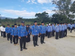 BNNK Mandailing Natal mengikuti Upacara Peringatan Hari Guru Nasional Tahun 2019 di Lapangan Pasir Putih Kabupaten Mandailing Natal